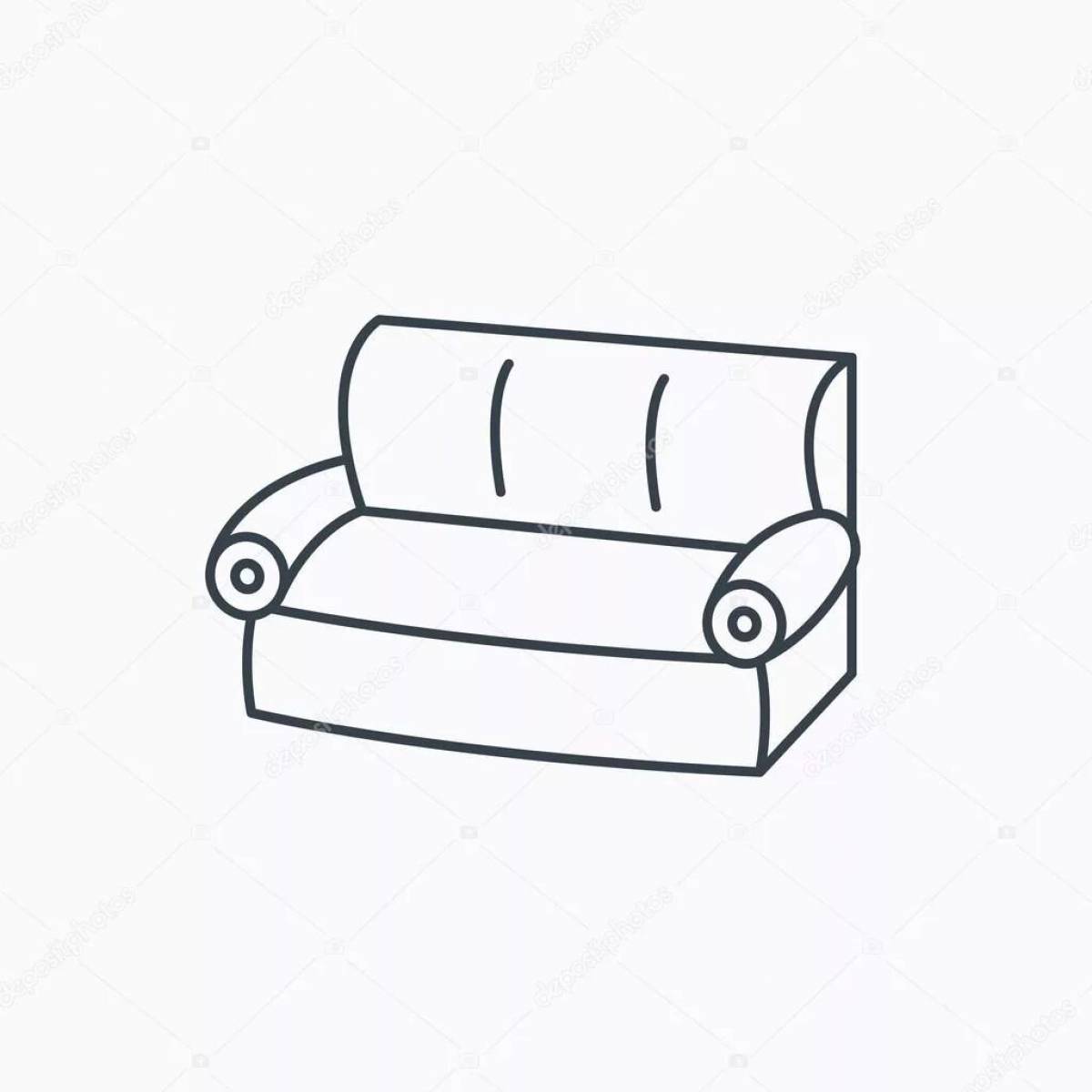 Рисунок дивана легко