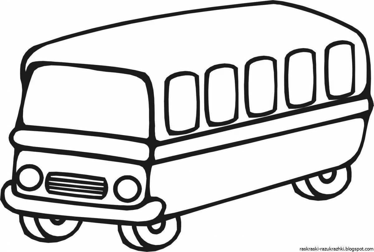 Автобус рисунок для детей раскраски