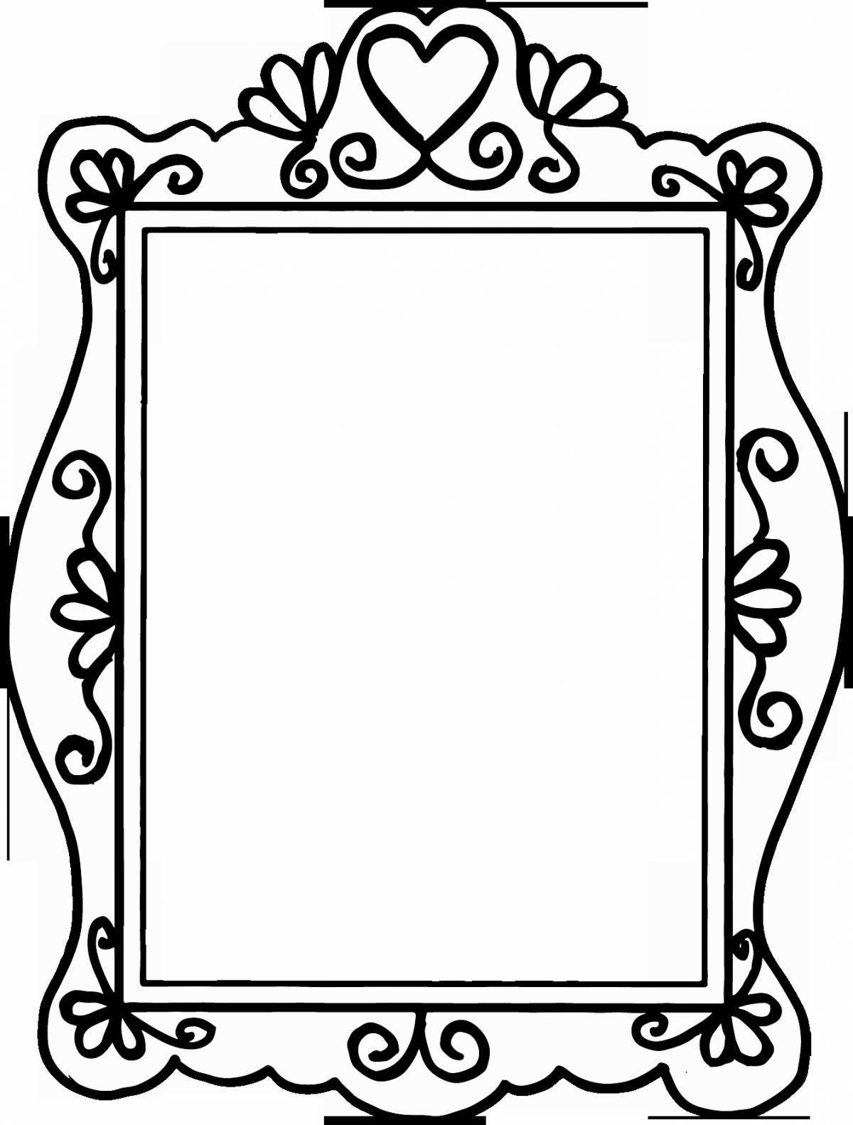 Blissful Mirror Coloring Page for Children