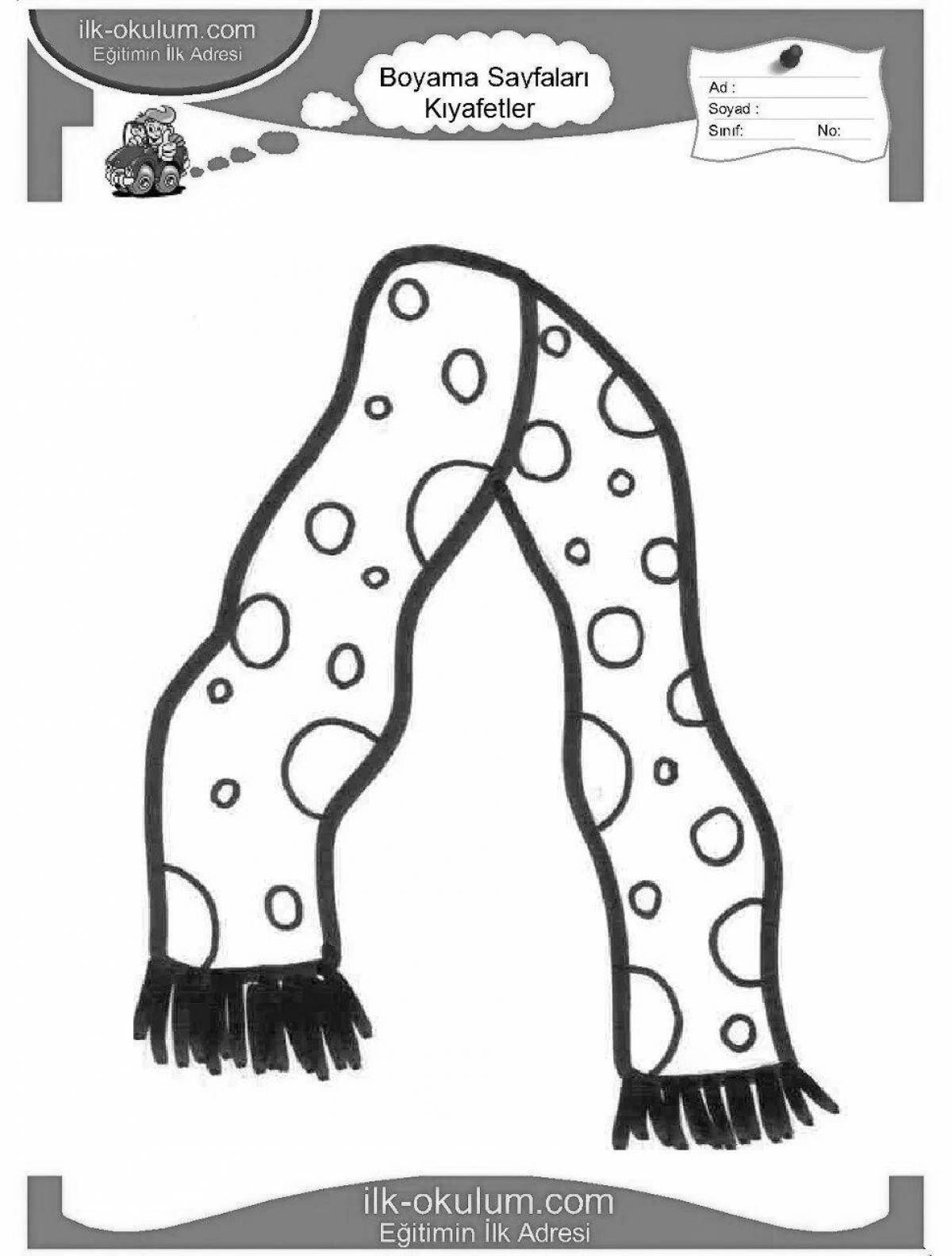 Amazing scarf coloring page for kids