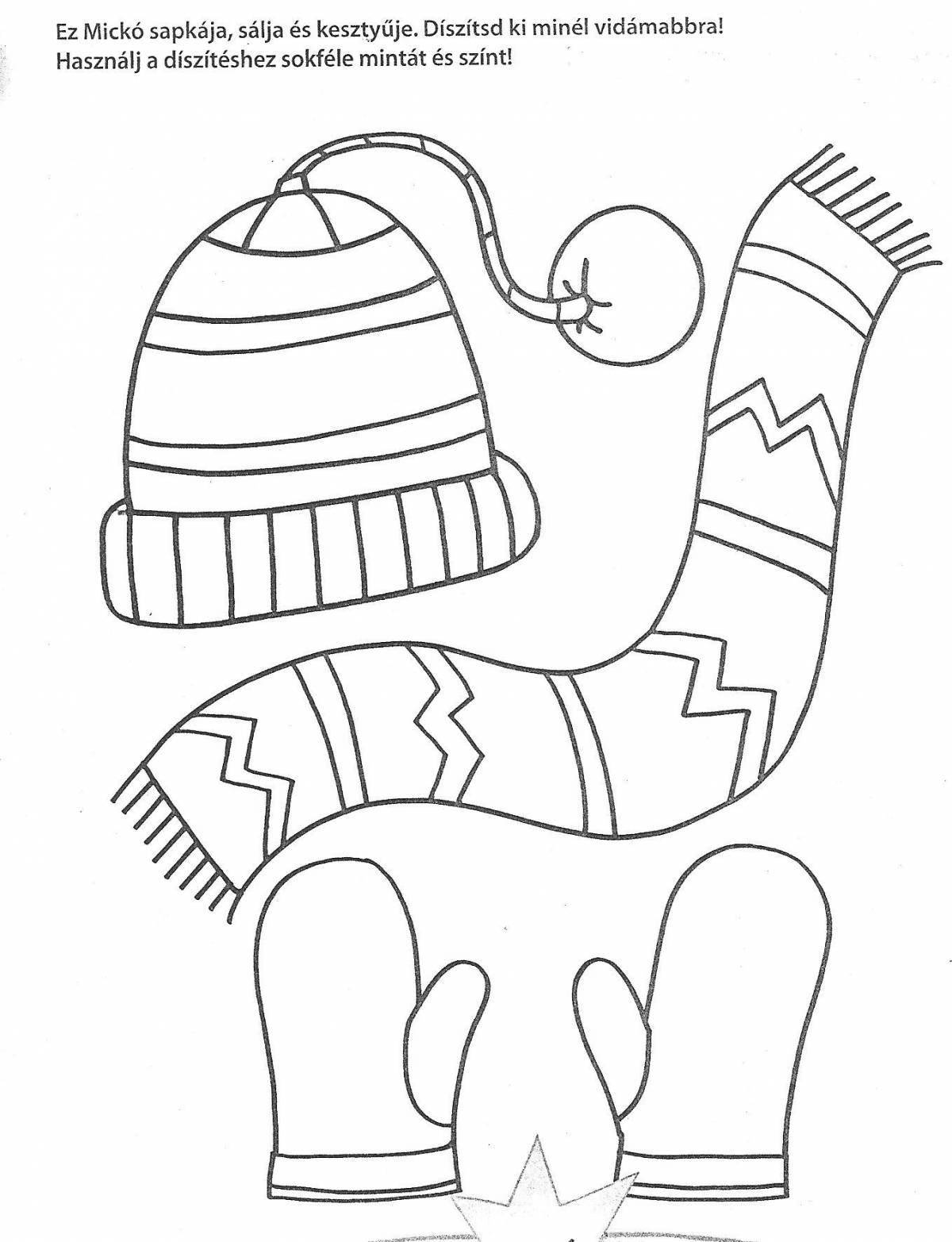Adorable scarf coloring book for kids