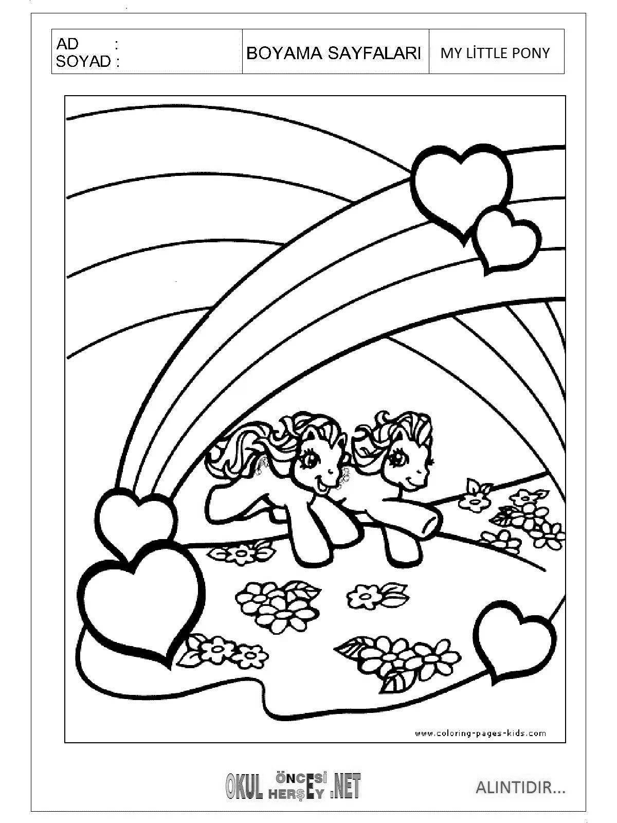 Magic rainbow coloring for girls