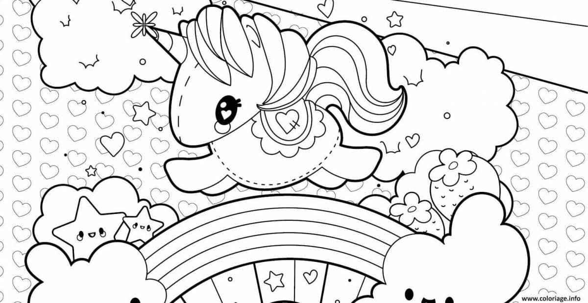 Gorgeous rainbow coloring book for girls