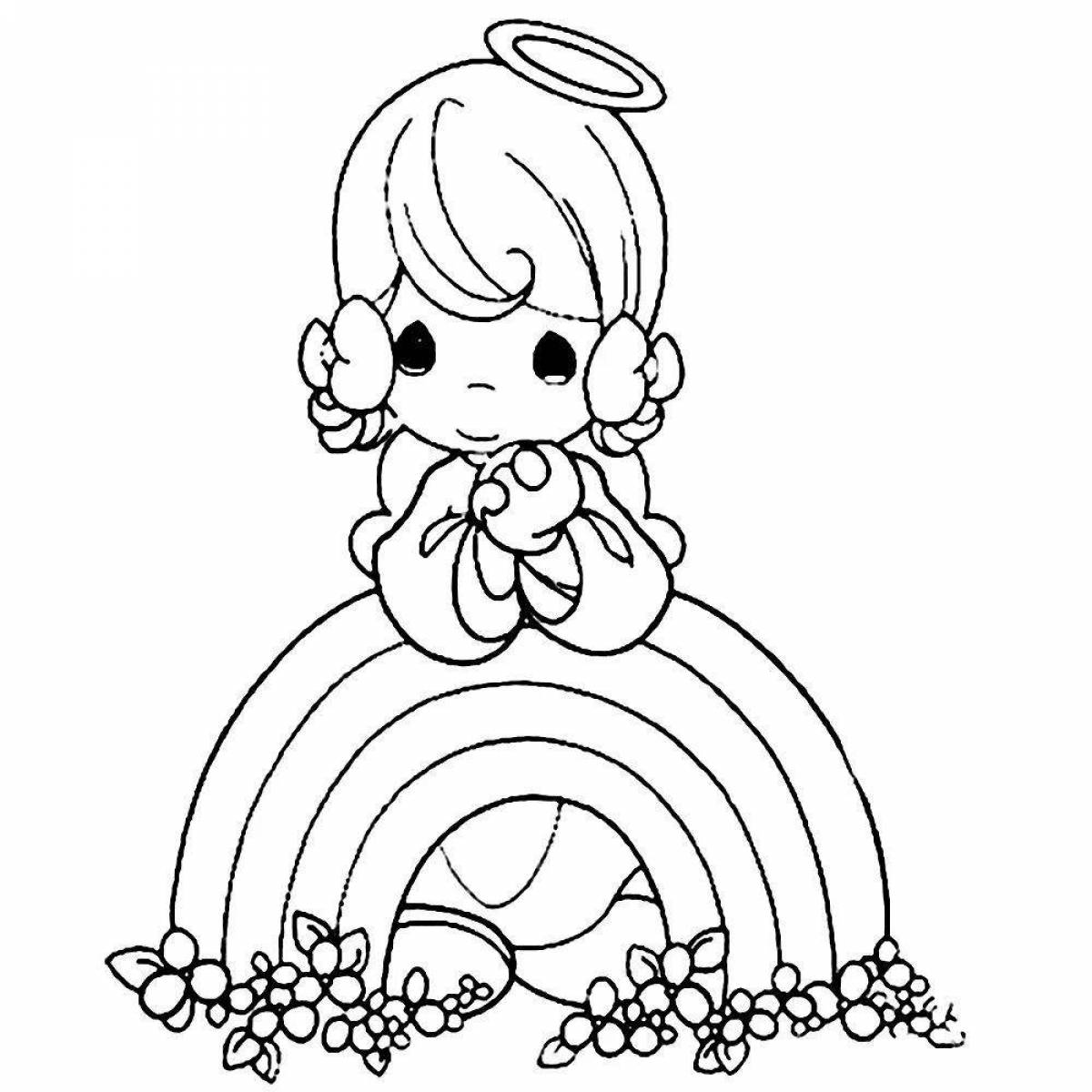 Sparkling rainbow coloring book for girls