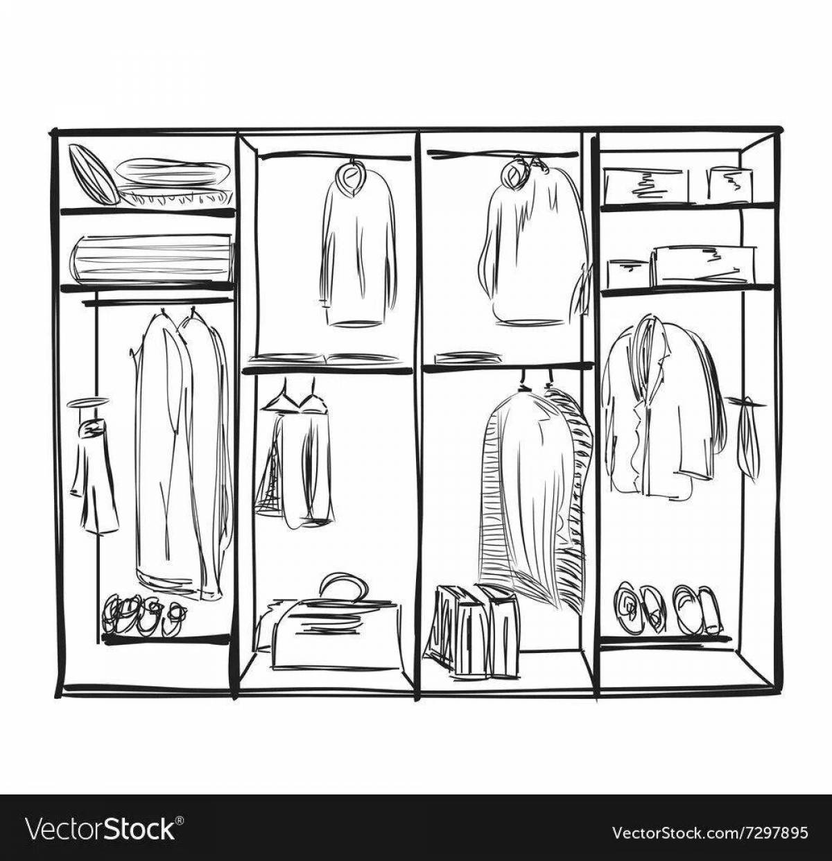 Gorgeous wardrobe coloring page
