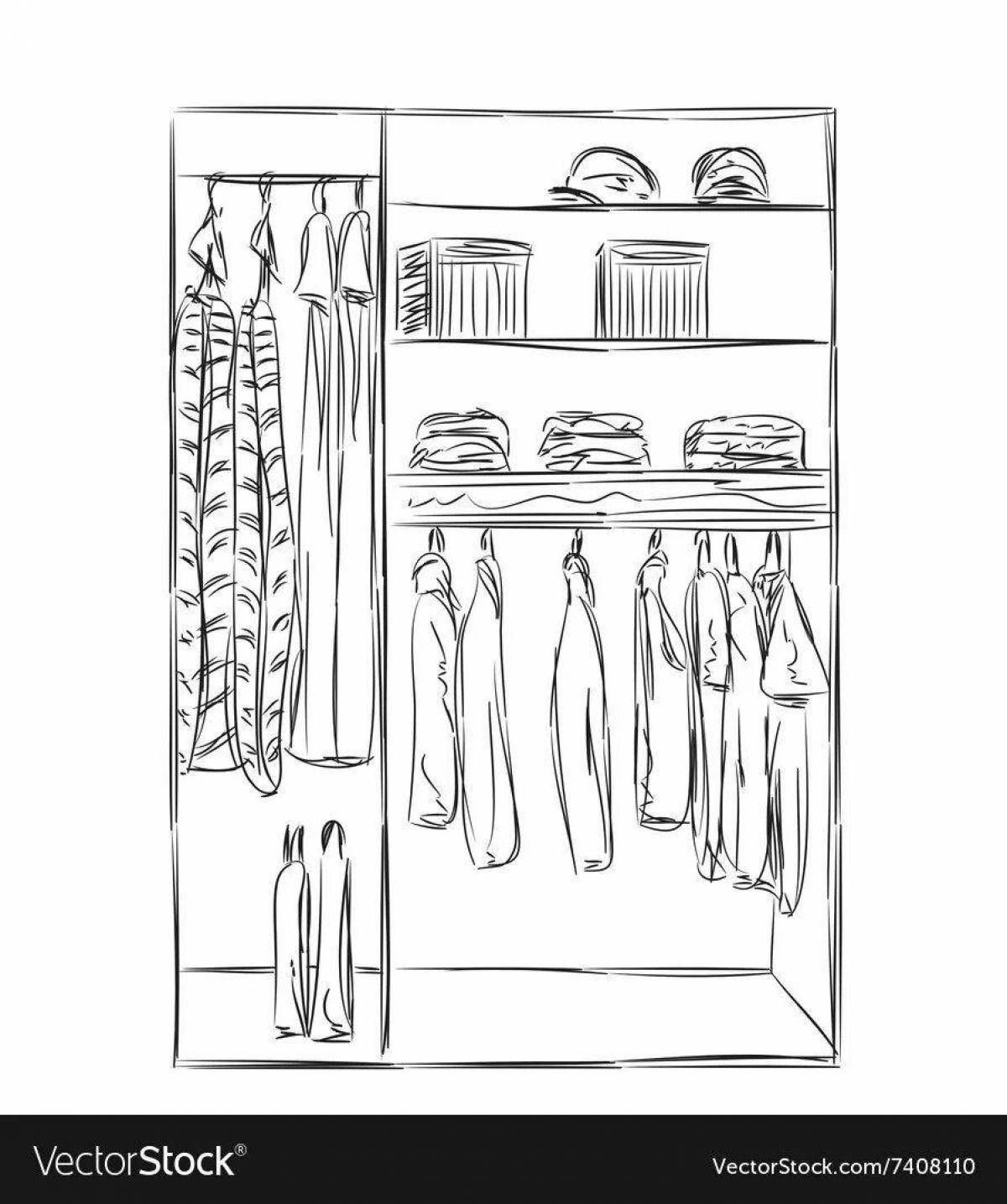 Bright wardrobe coloring page