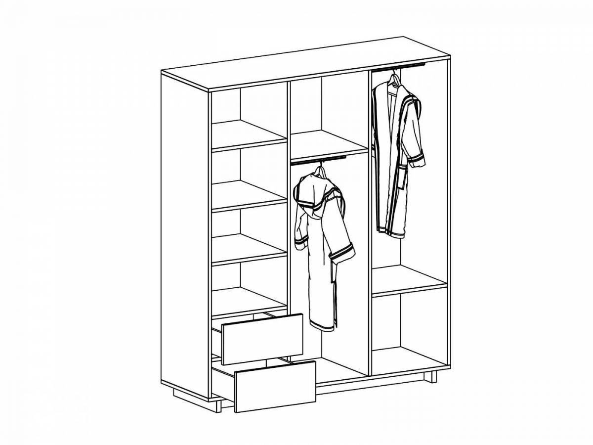 Exquisite wardrobe coloring page