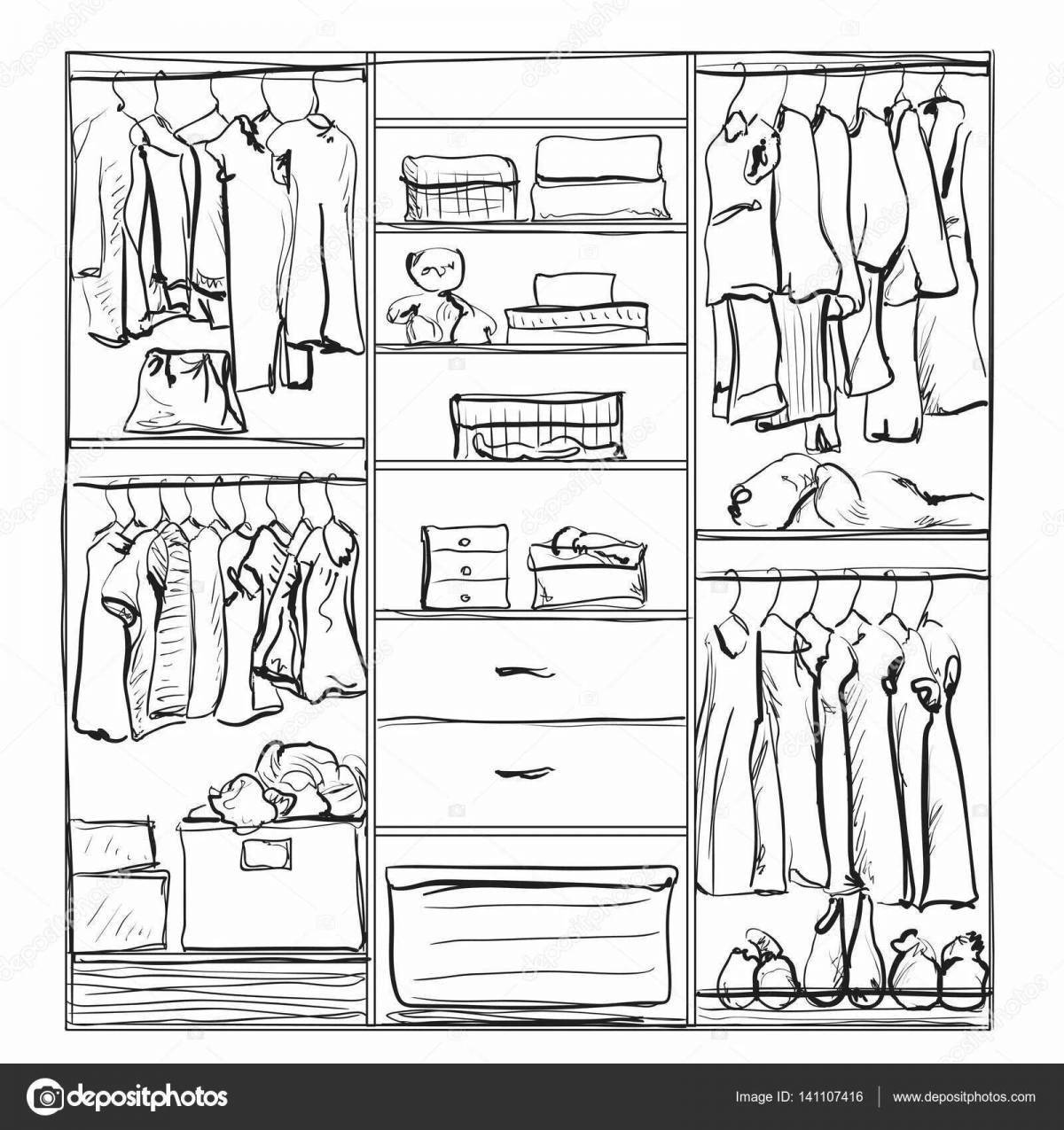 Gorgeous wardrobe coloring page