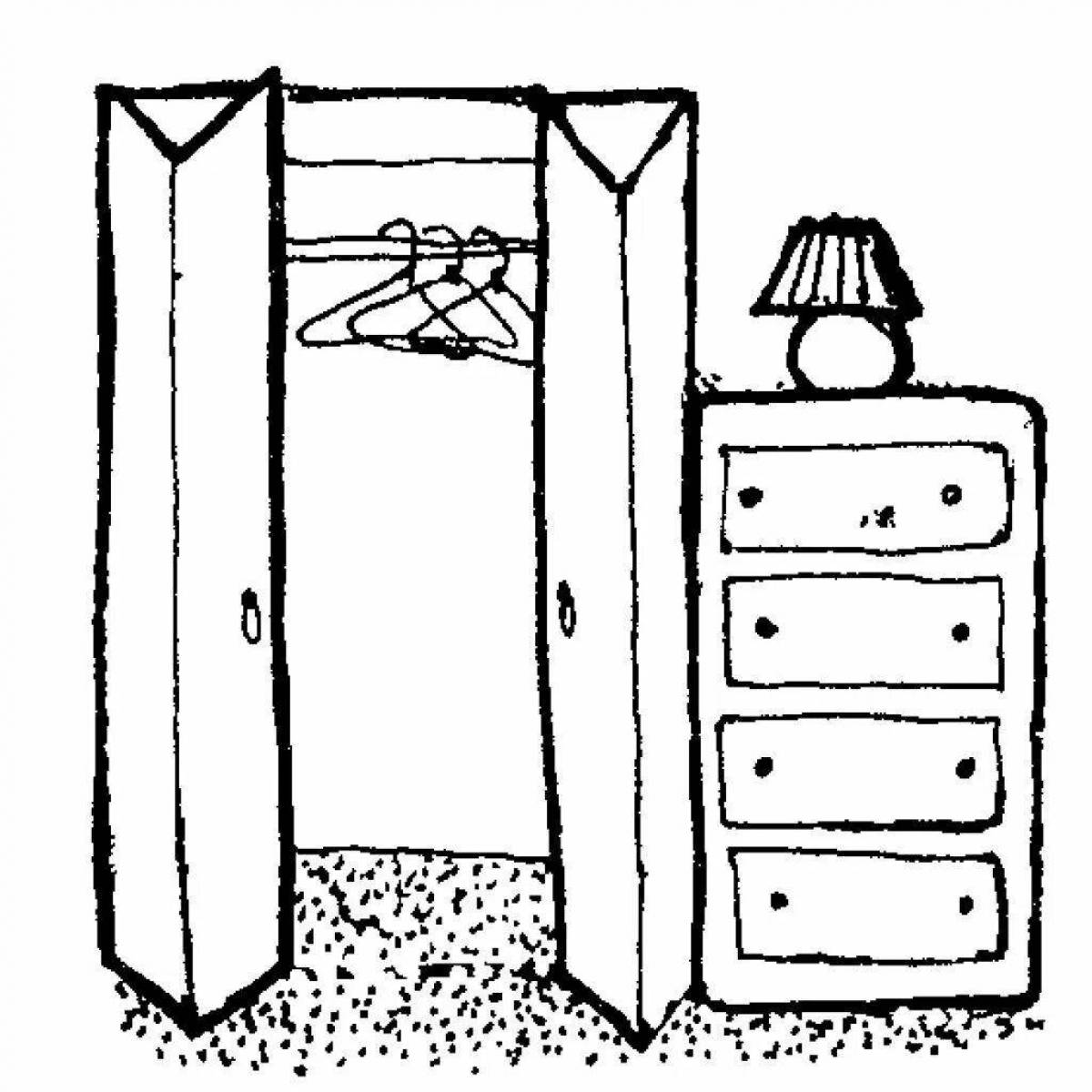 Large wardrobe coloring page