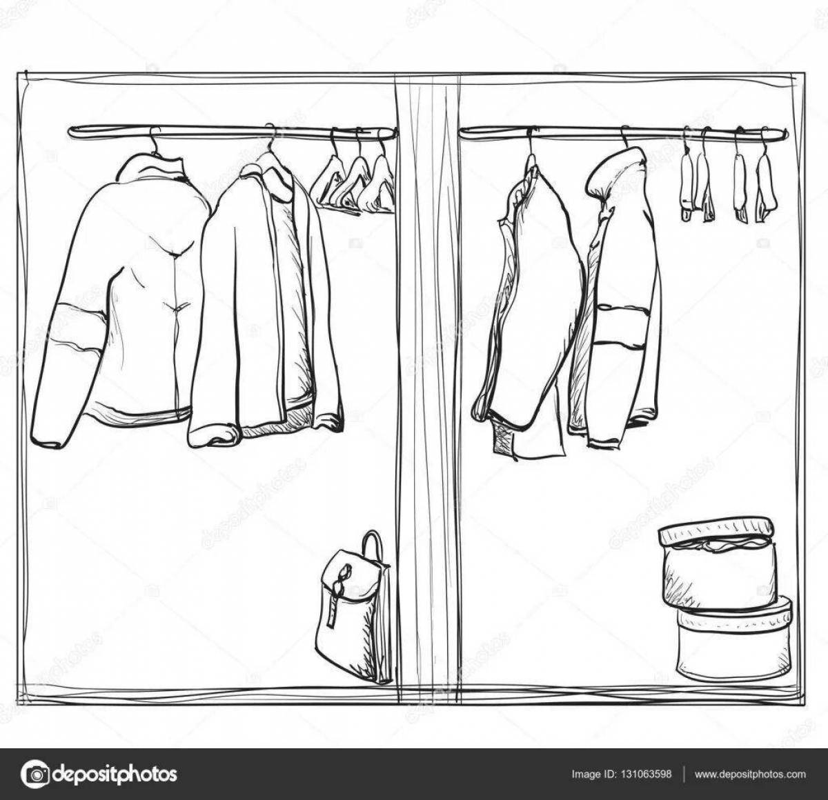 Coloring book charming wardrobe