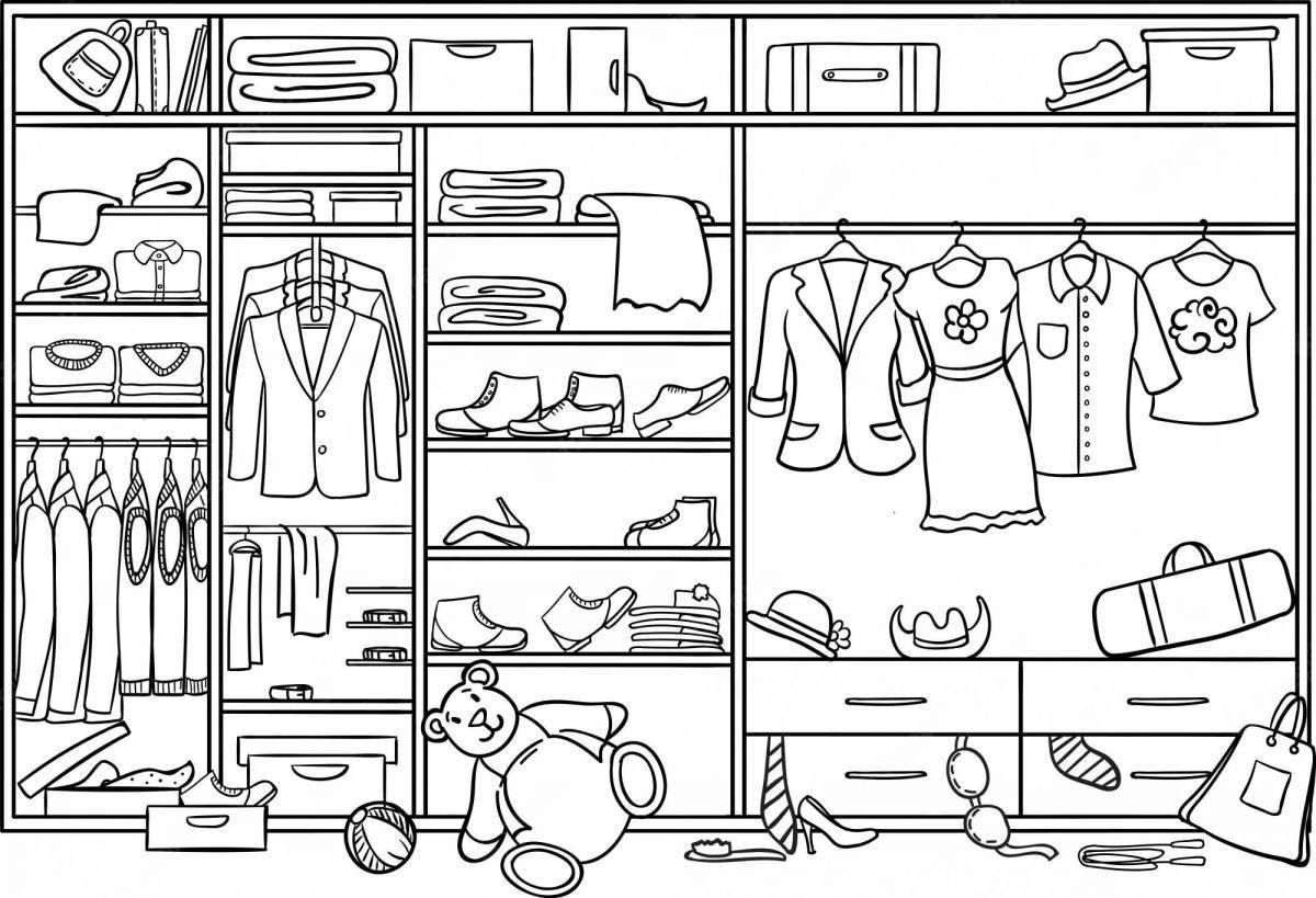 Coloring book dazzling wardrobe