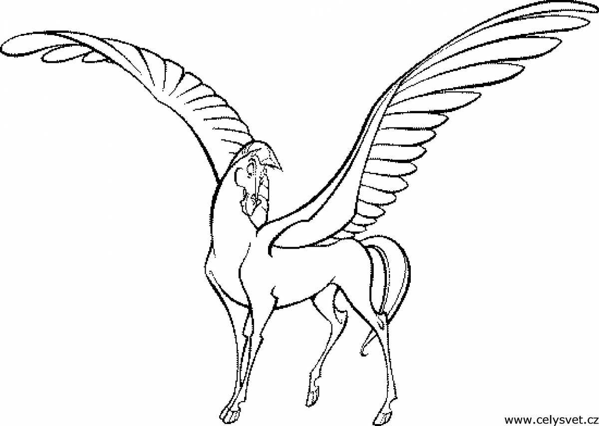 Large pegasus coloring book for kids