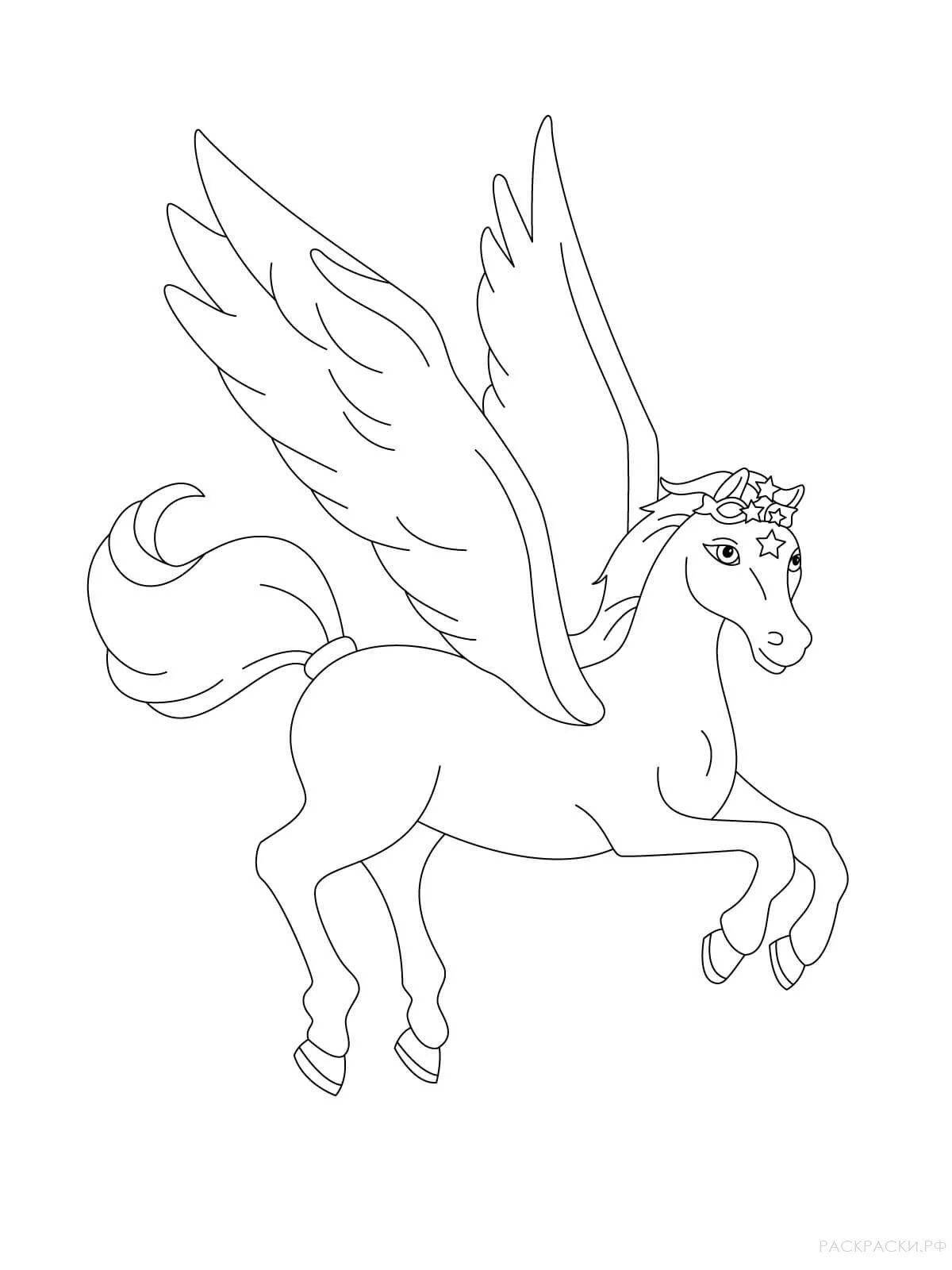 Great pegasus coloring book for kids