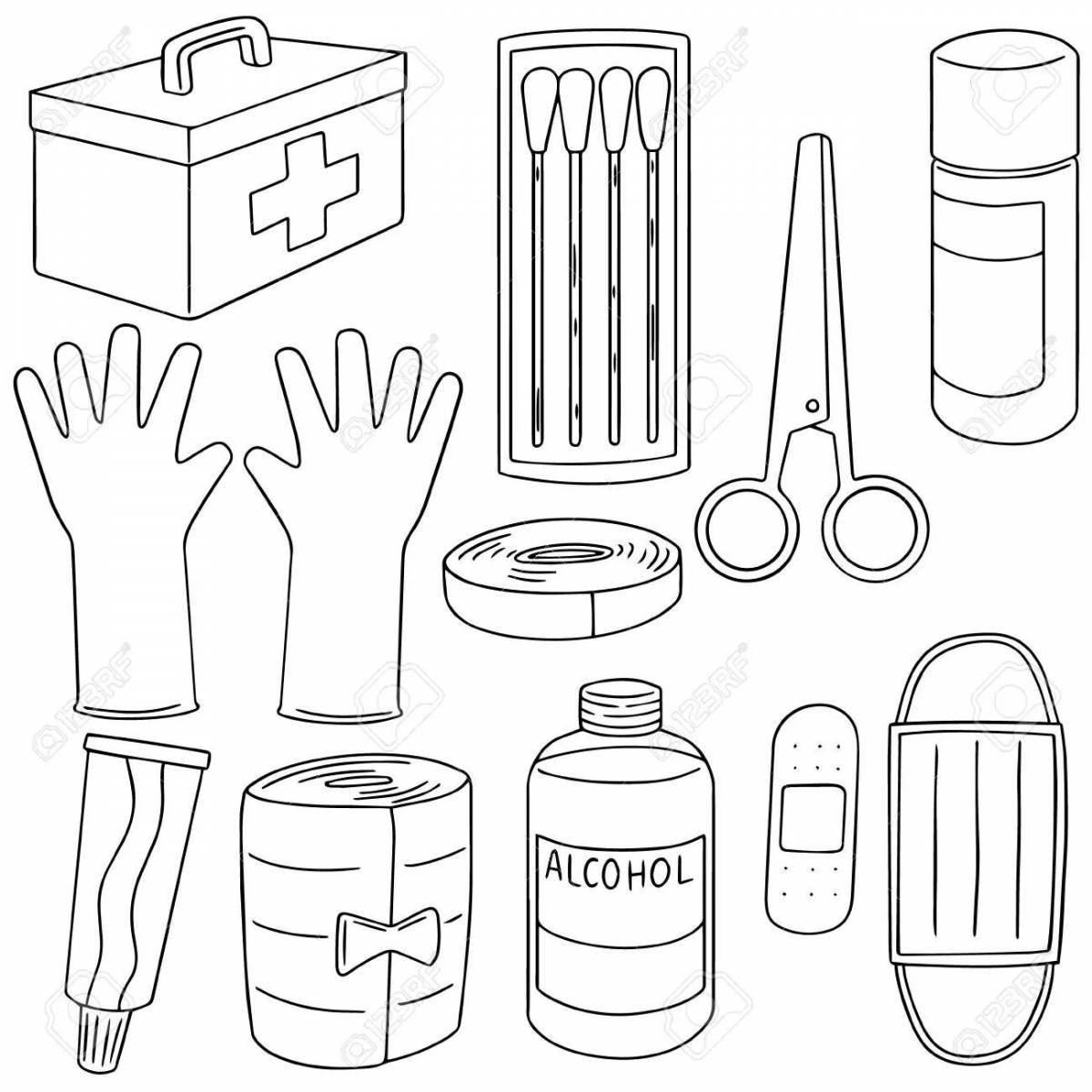 Exciting coloring pages for medical instruments