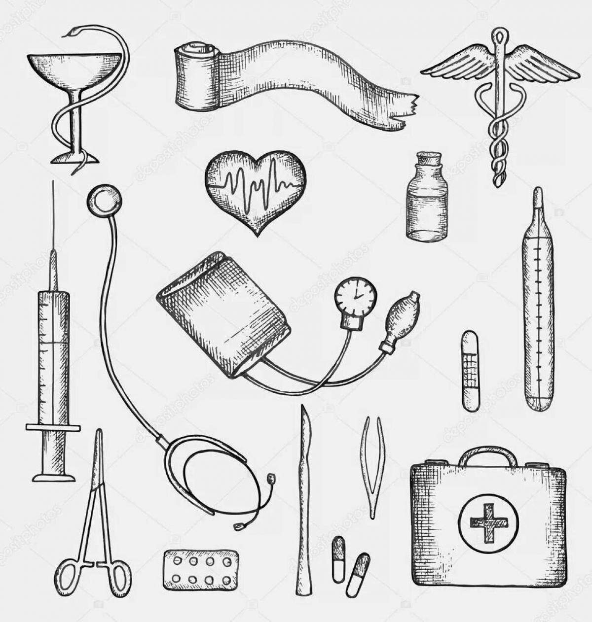 Medical instrument coloring book