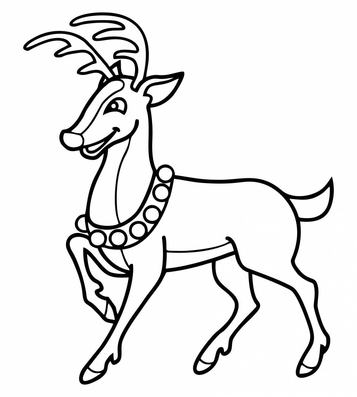 Colorful Christmas reindeer coloring book for kids