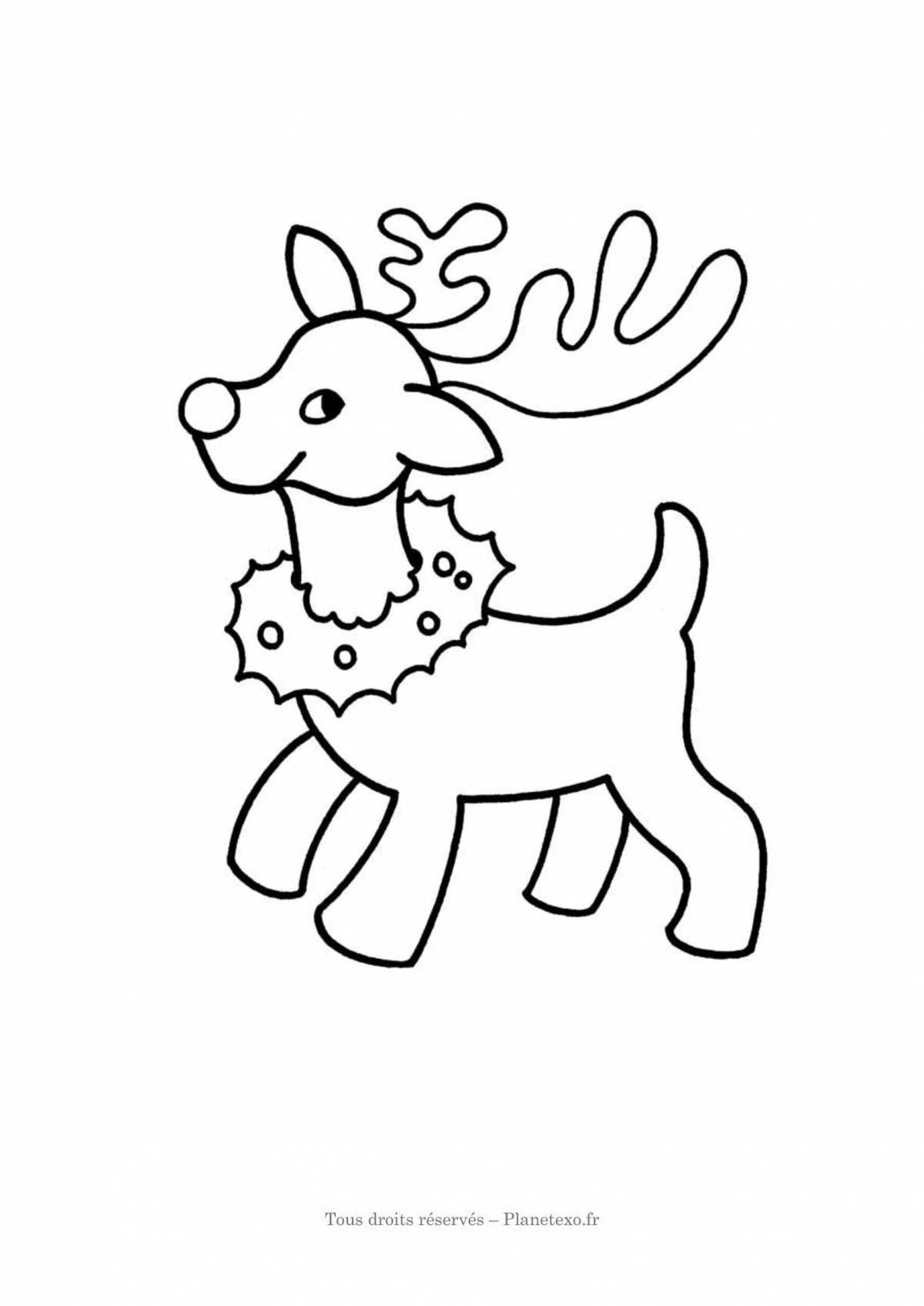Christmas deer coloring pages for kids