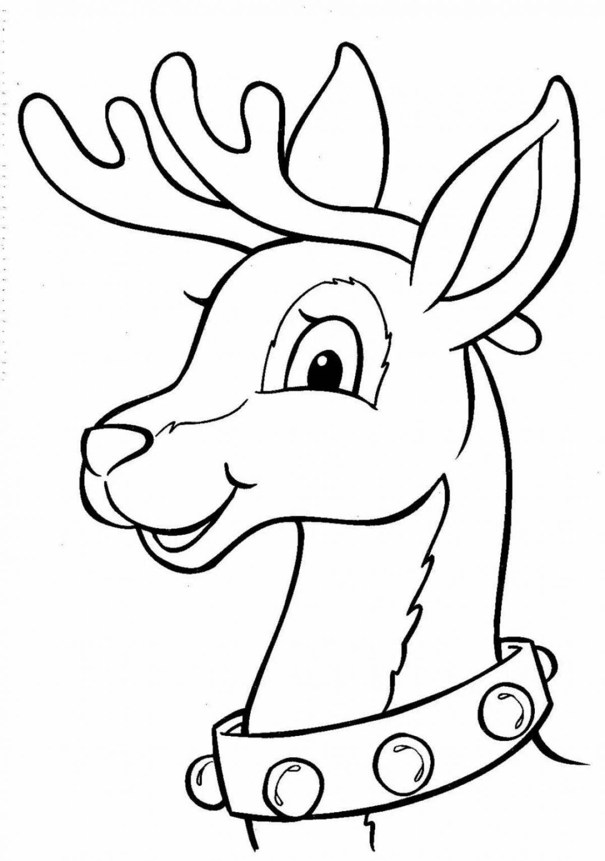 Energetic Christmas reindeer coloring book for kids