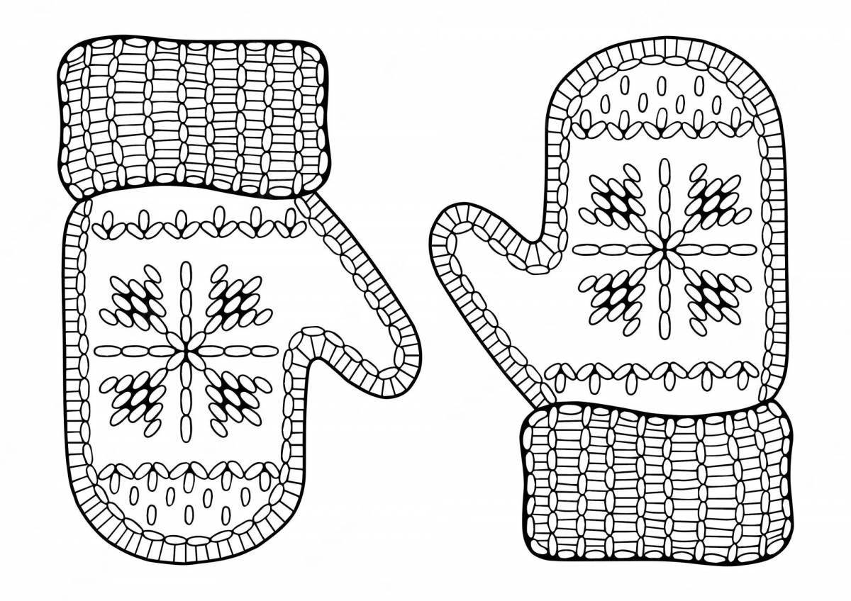 Изысканная раскраска домика в рукавицах для школьников