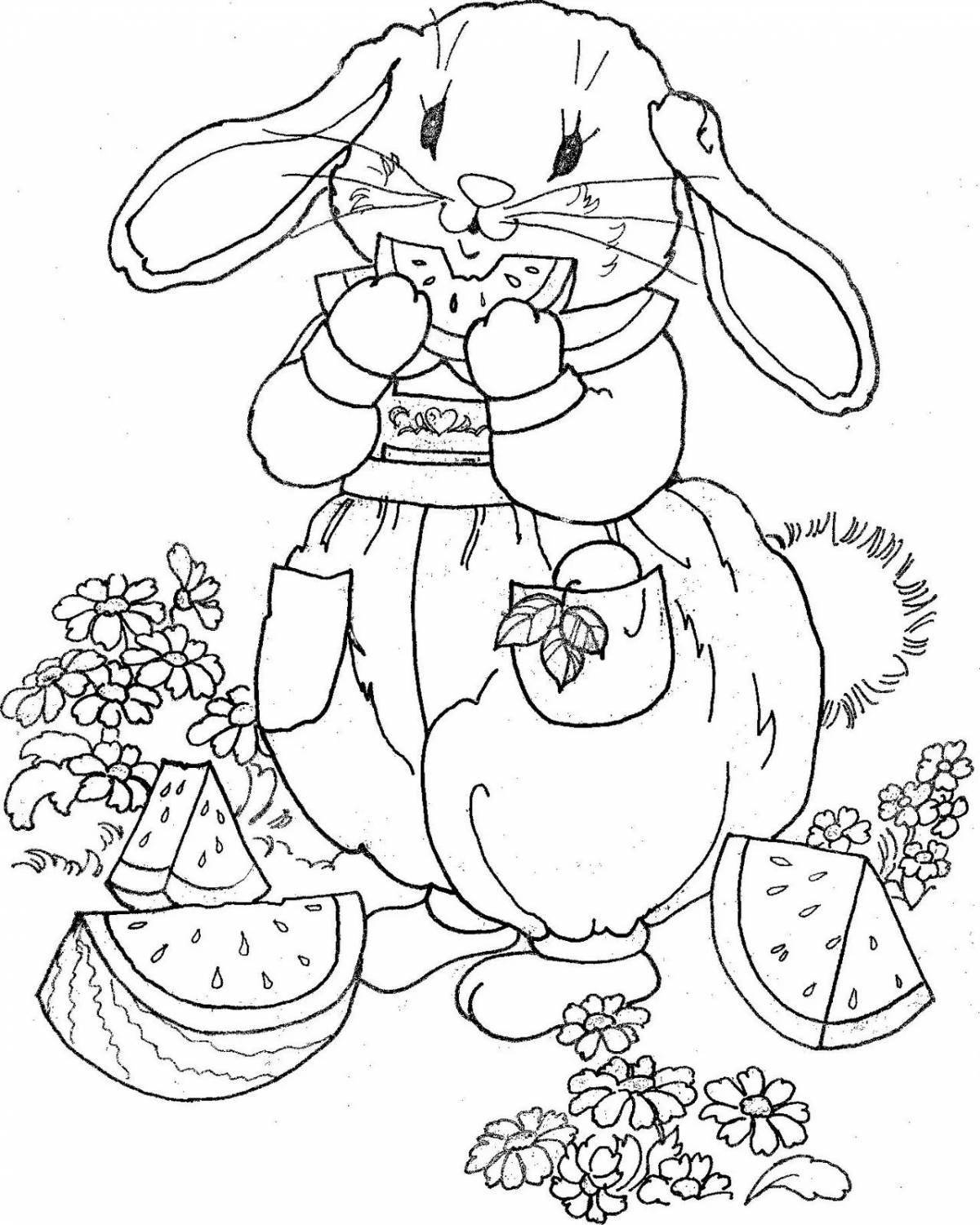 Adorable bunny Christmas coloring book