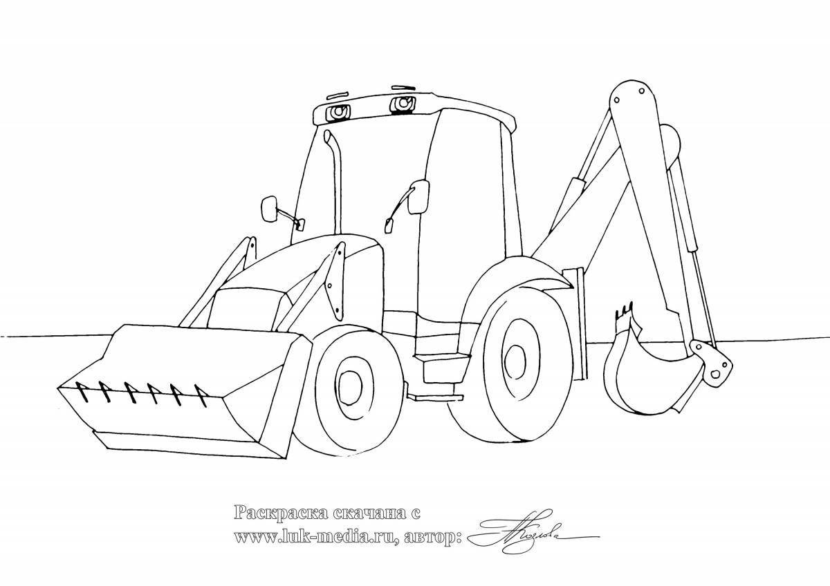 Exciting construction machinery coloring page