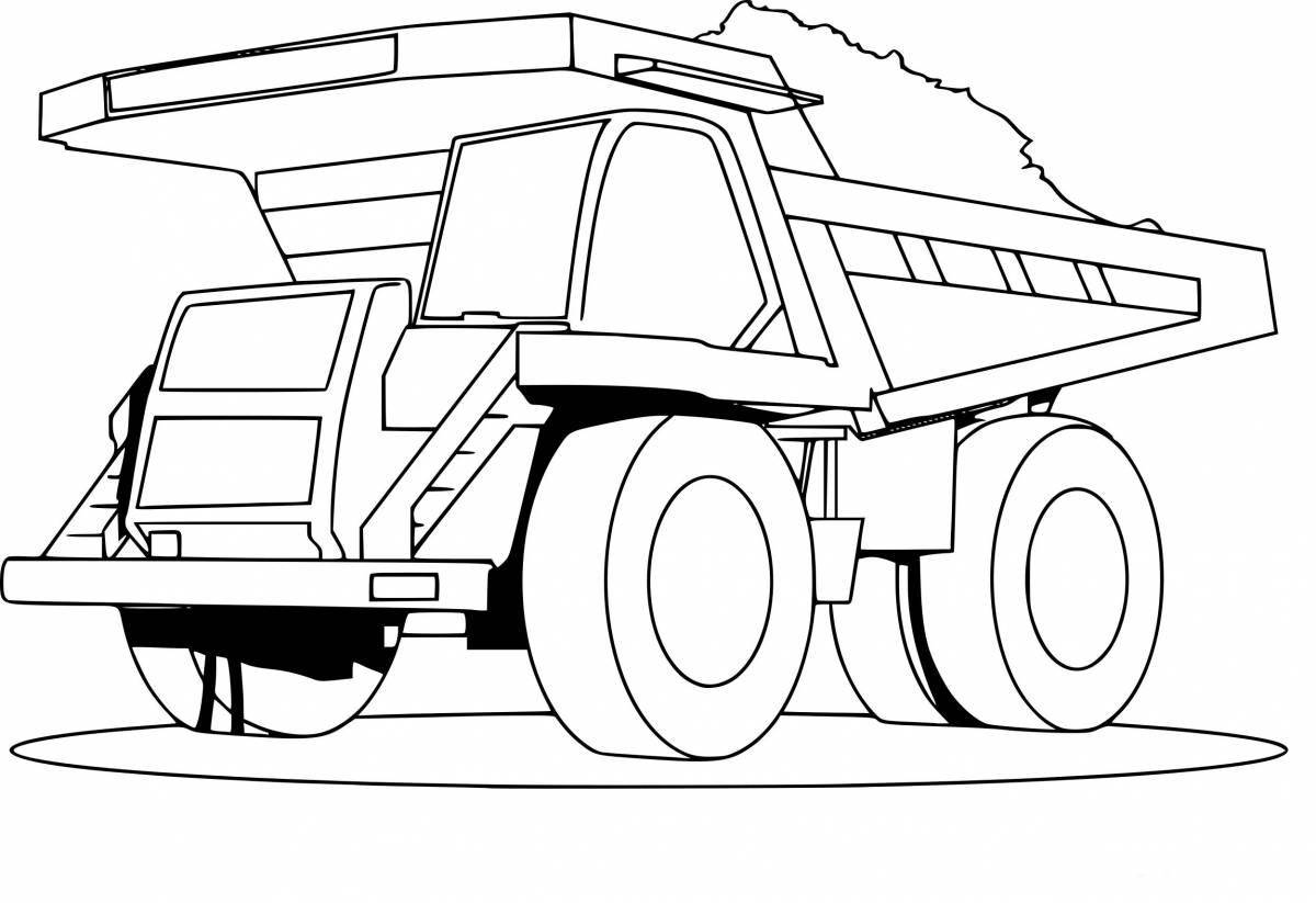 Funny construction vehicle coloring page