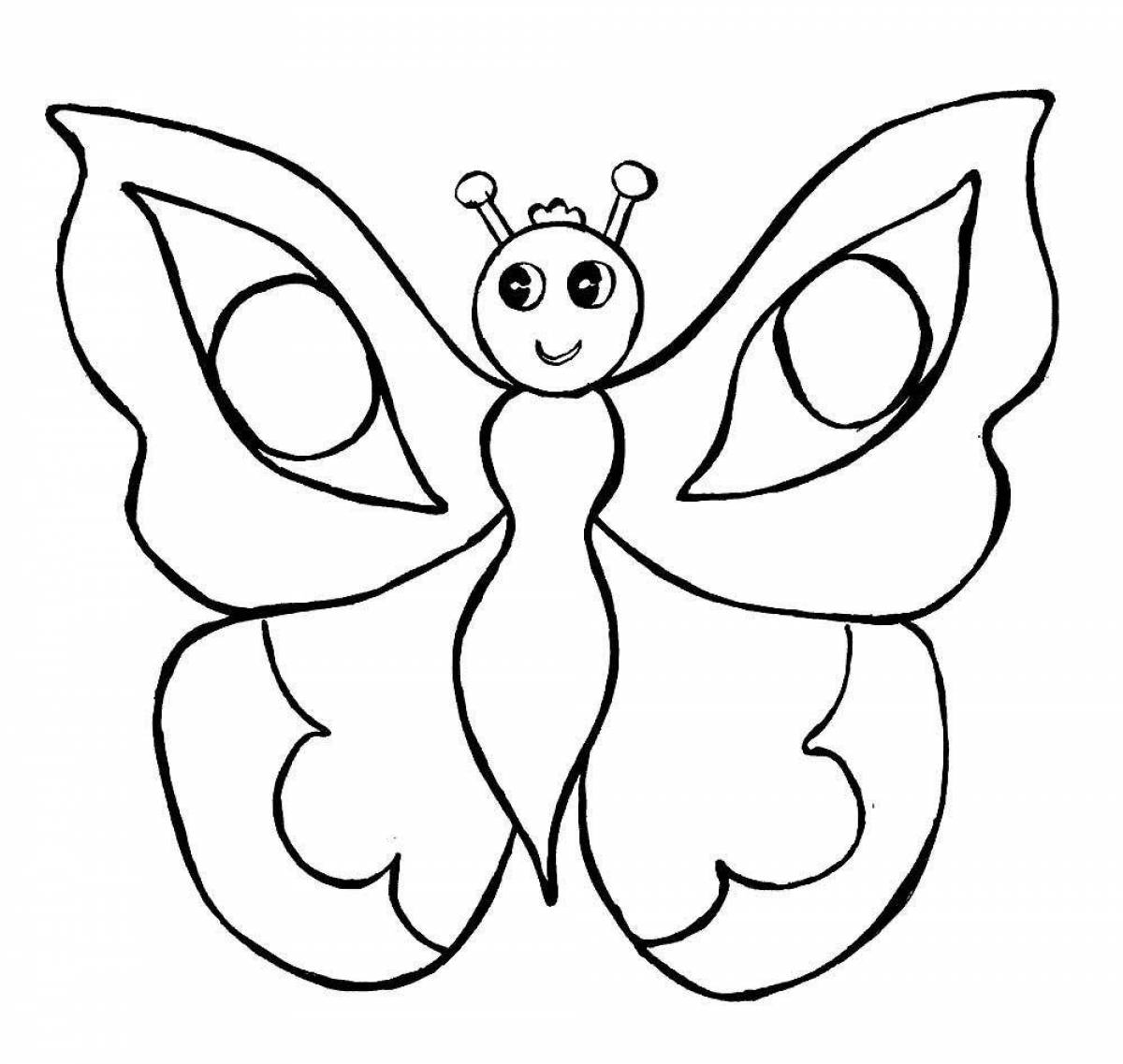Exuberant butterfly drawing for kids