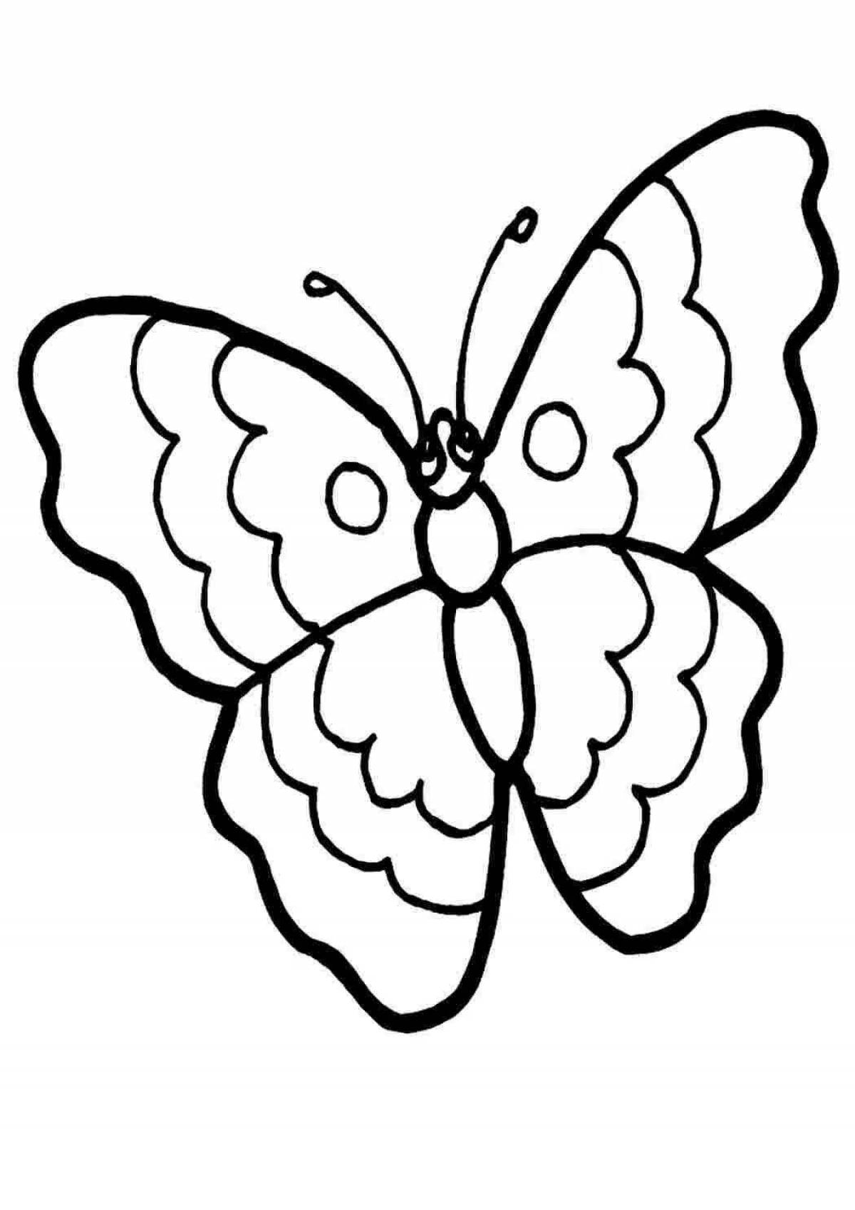 Анимированная страница раскраски бабочек для детей