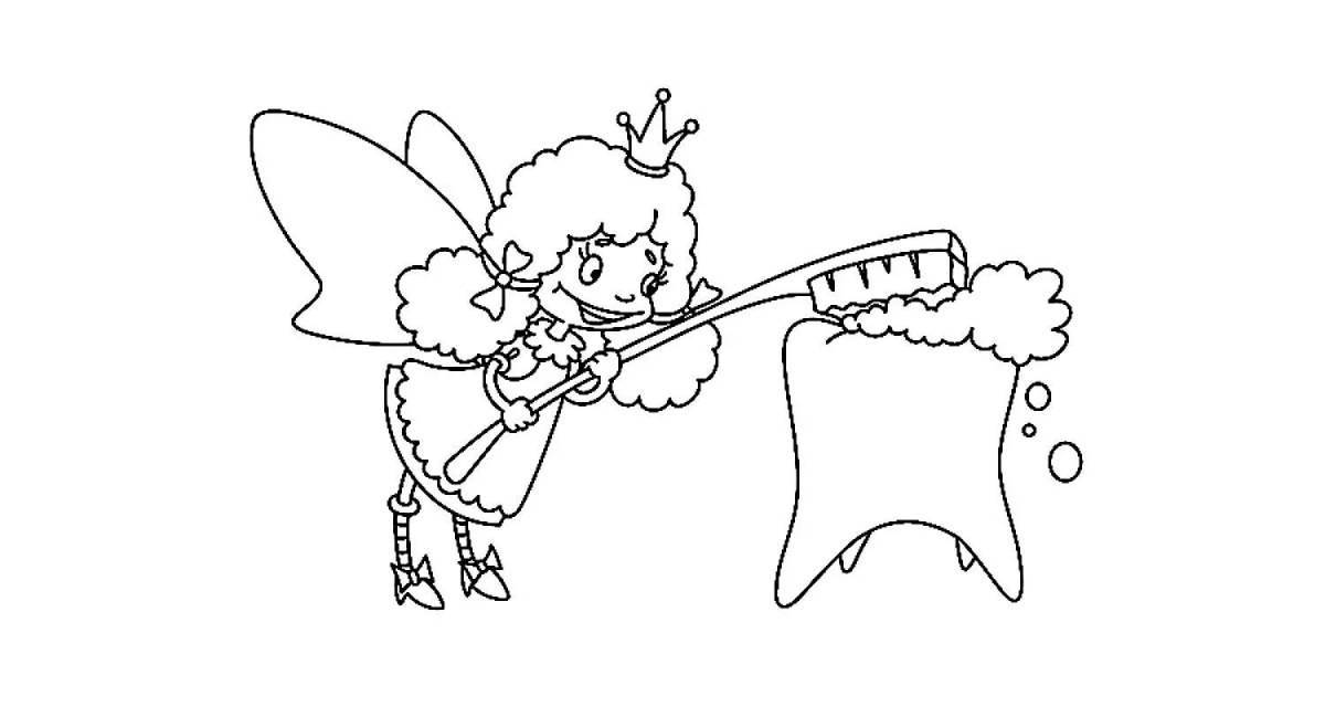 Radiant coloring page fairy tooth for kids