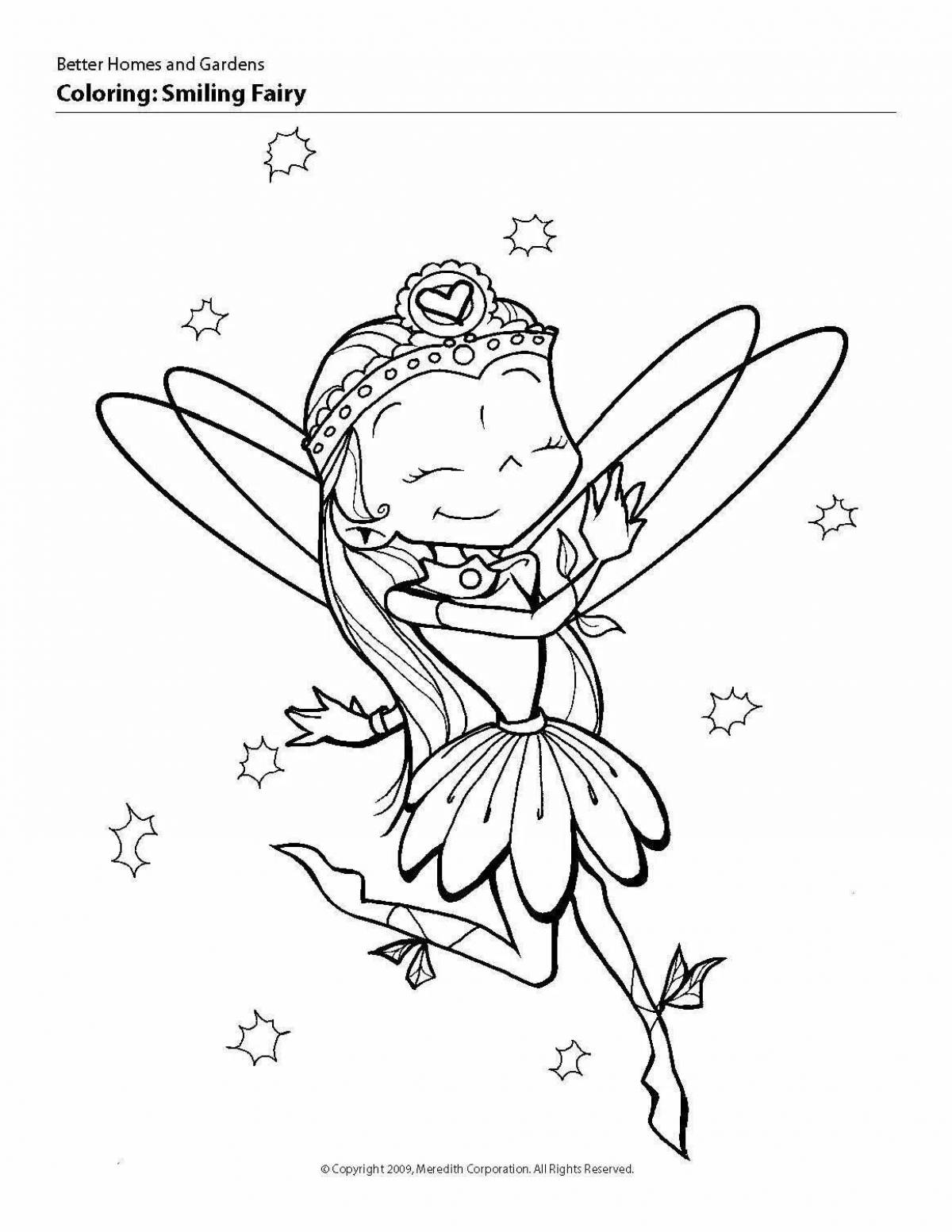 Colorful fairy tooth coloring book for kids