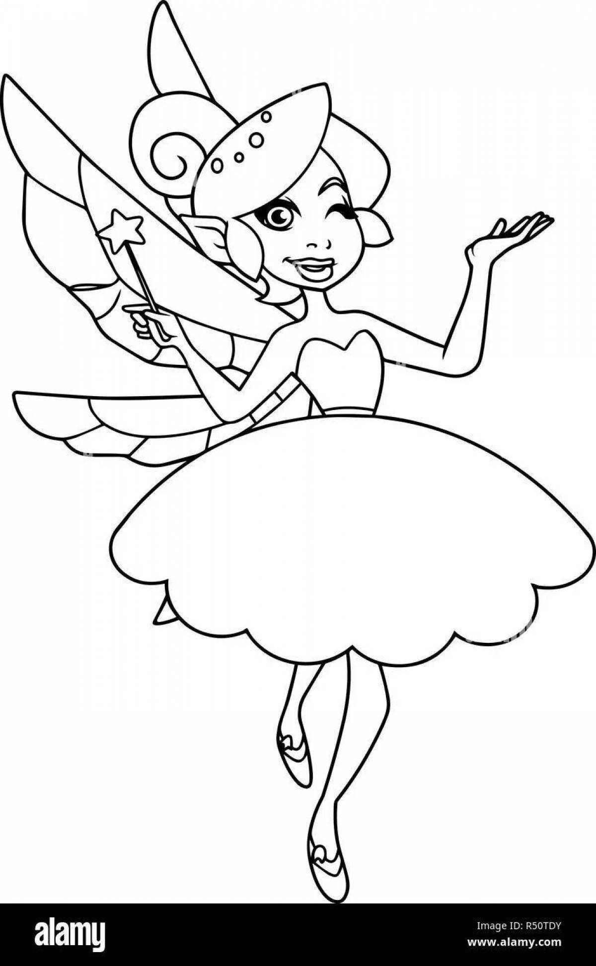 Whimsical fairy tooth coloring book for kids
