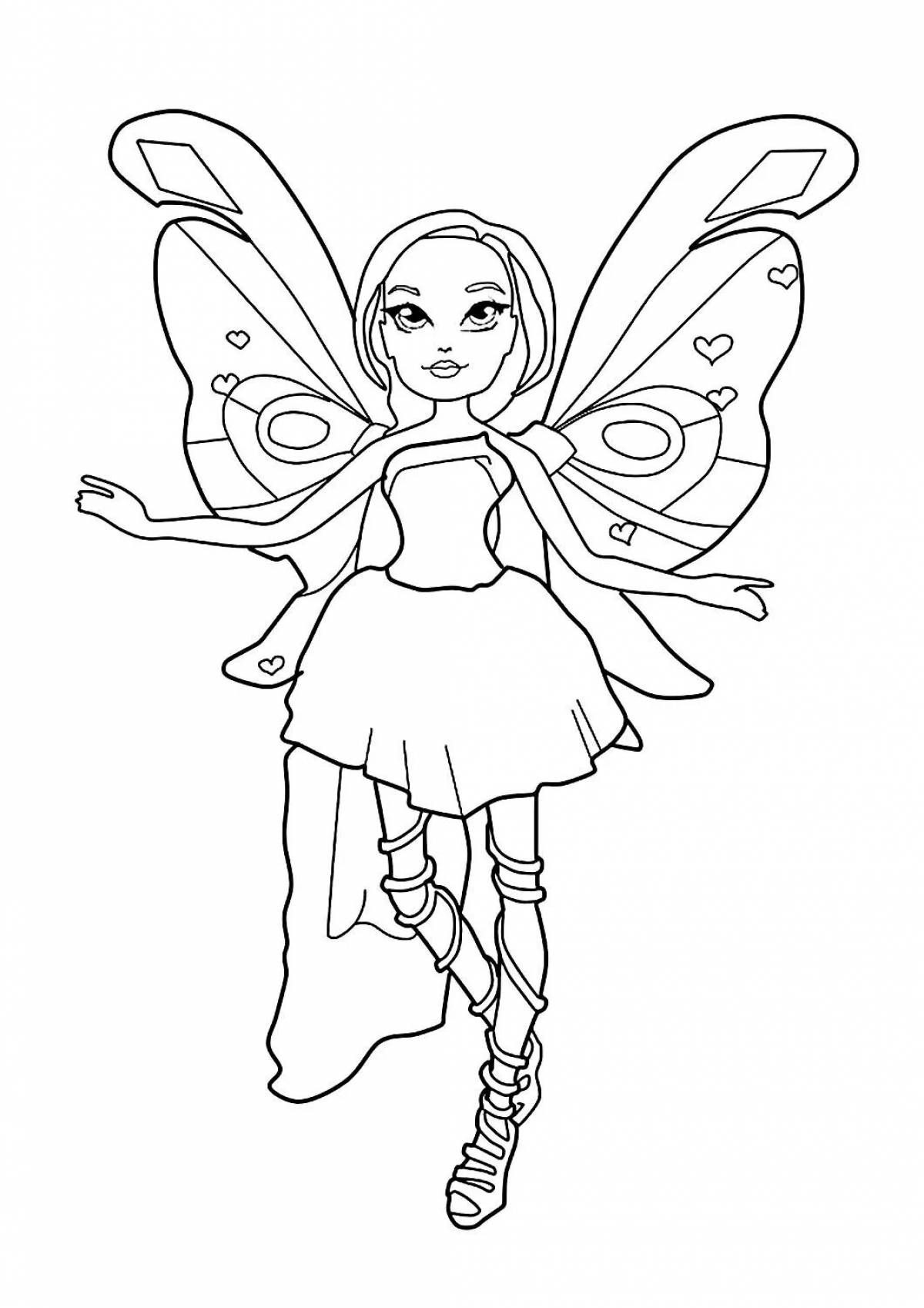 Inspirational fairy tooth coloring book for kids