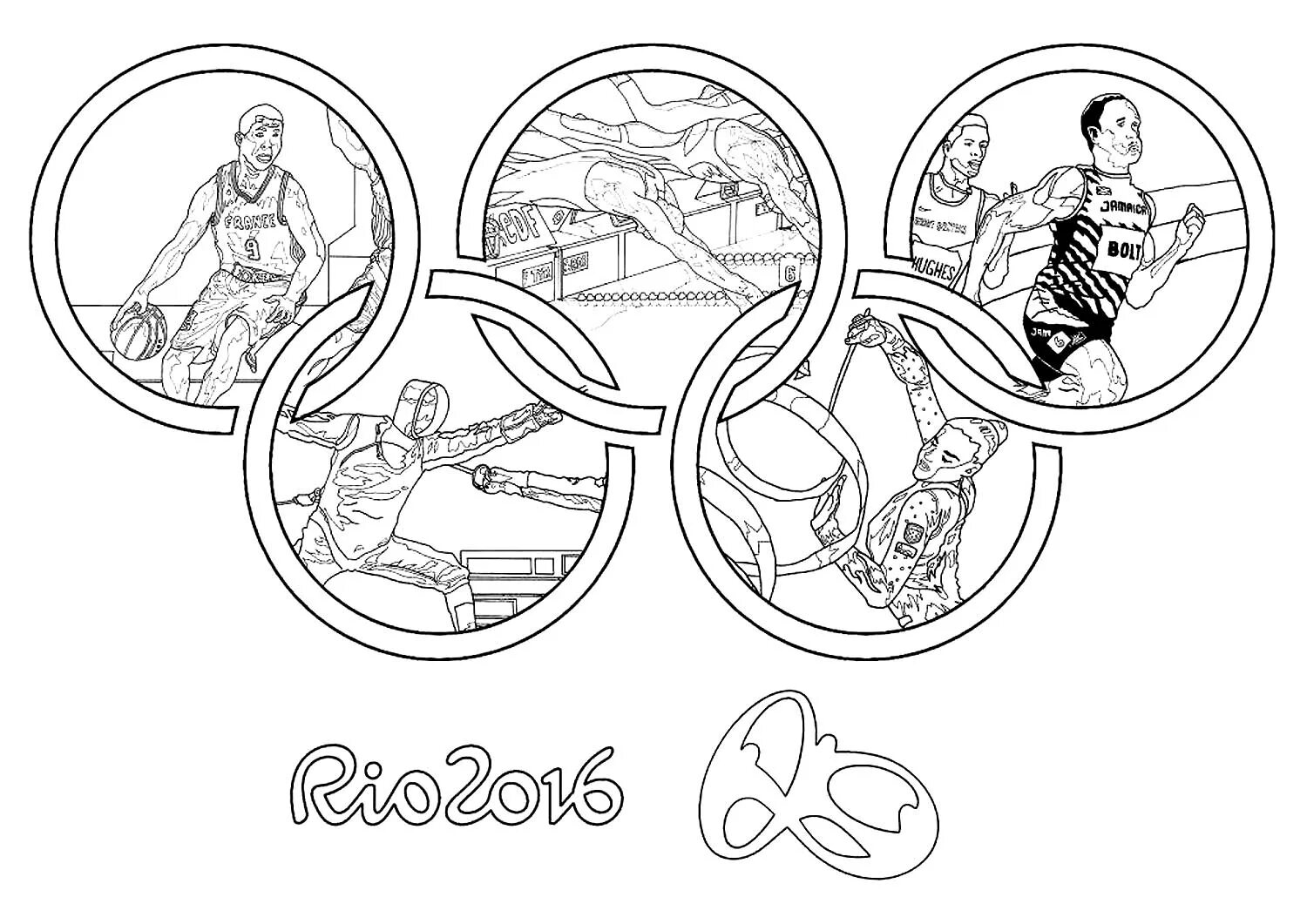 Креативная раскраска олимпийские игры для детей