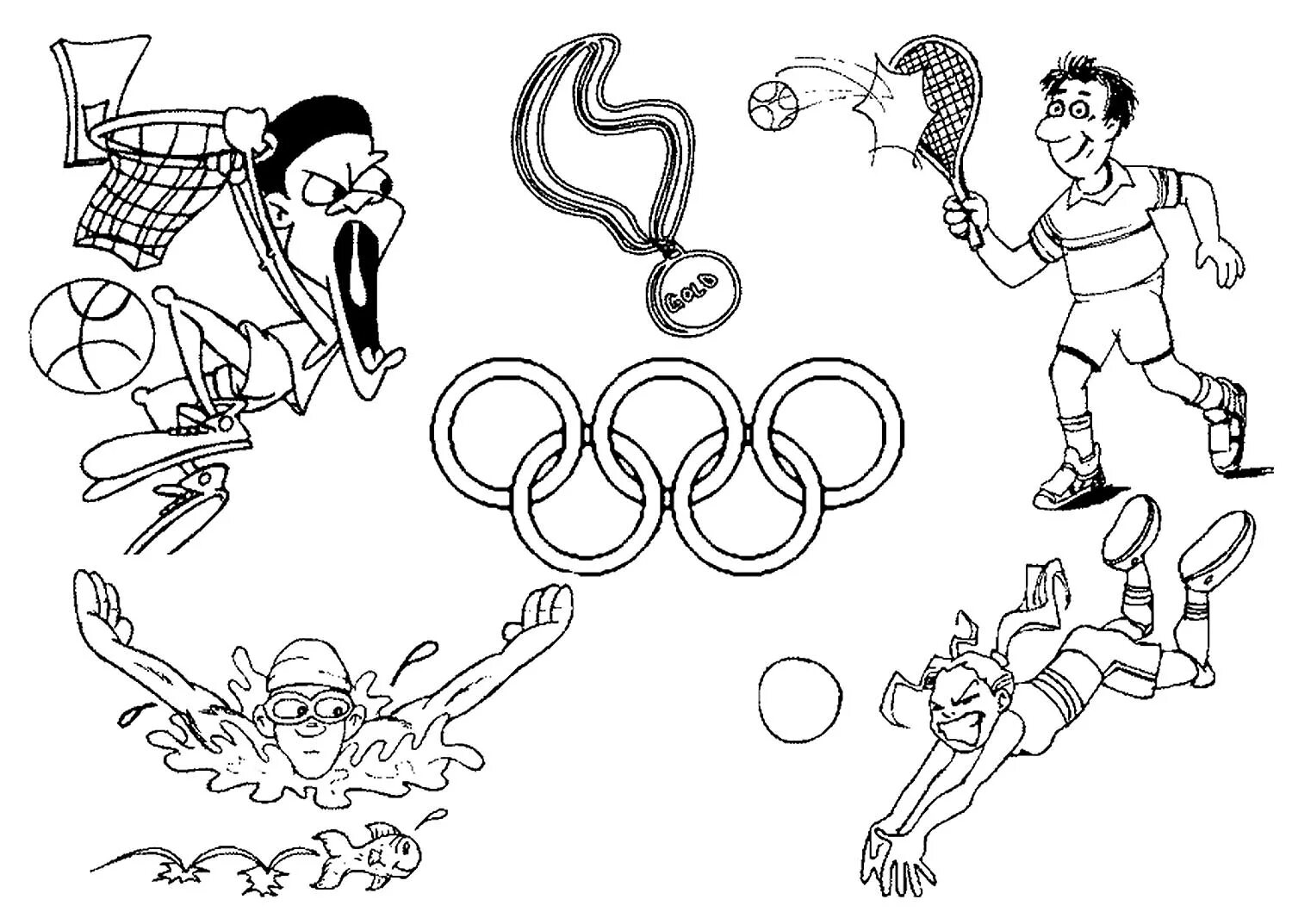Unique olympic games coloring book for kids