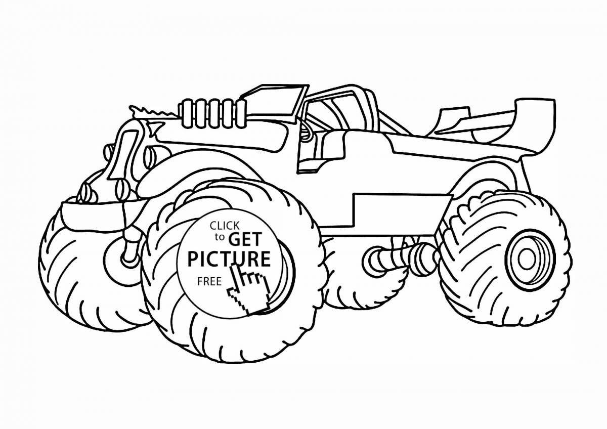 Bold monster truck coloring book for boys