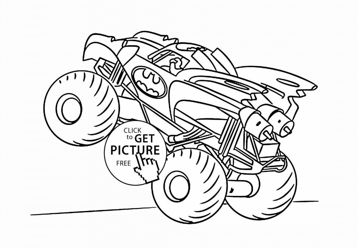 Great monster truck coloring page for boys