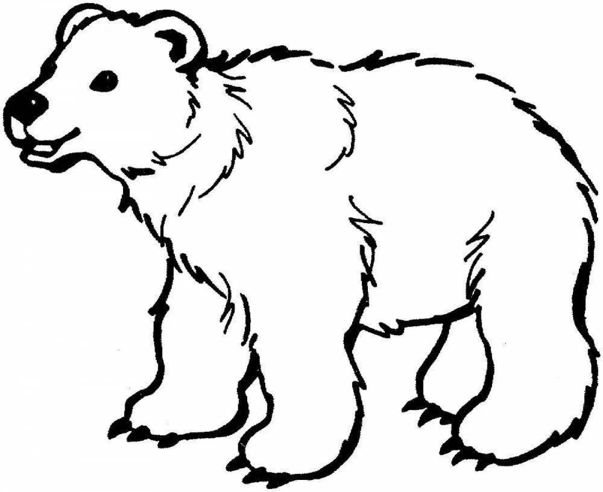 Раскраска радостный белый медведь