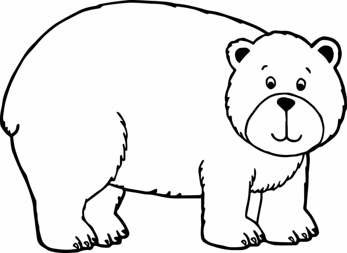Раскраска сказочный белый медведь