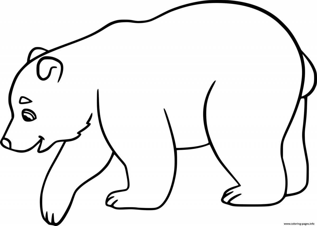 Glittering polar bear coloring page