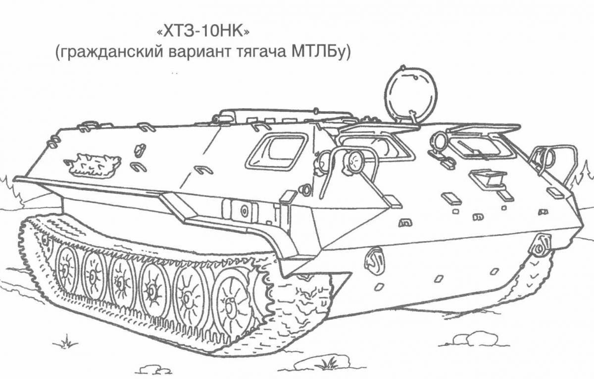 A fun armored personnel carrier coloring book for babies