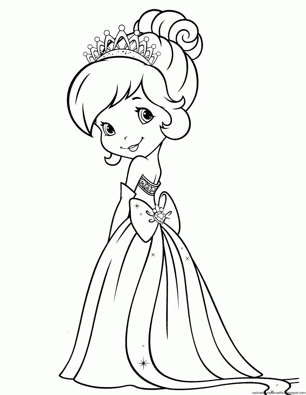 Blooming princess coloring page