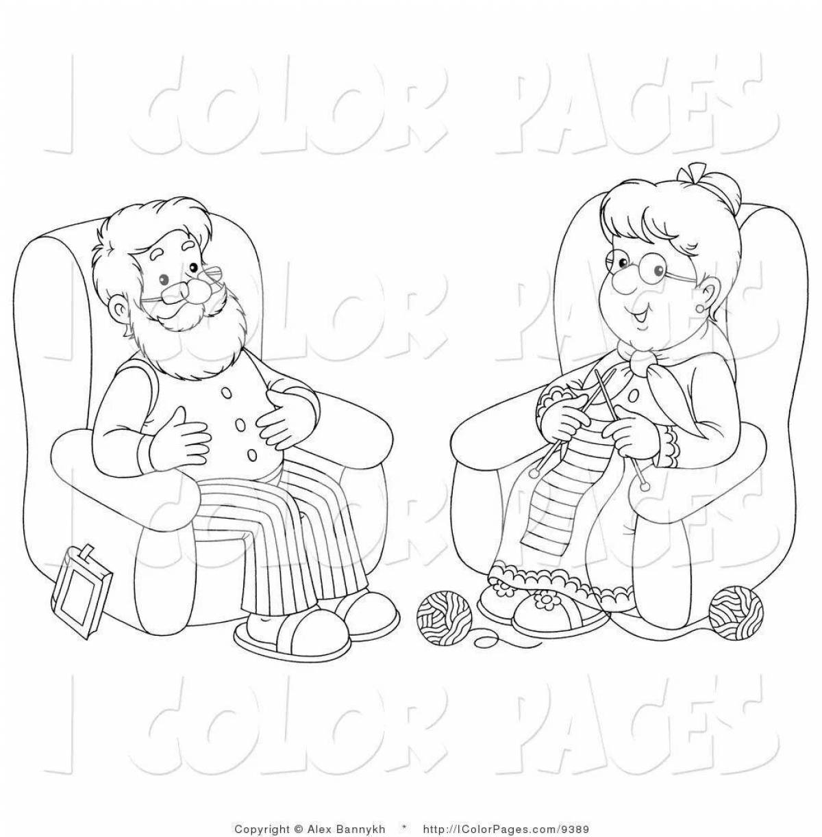 Cute grandparents coloring pages for kids