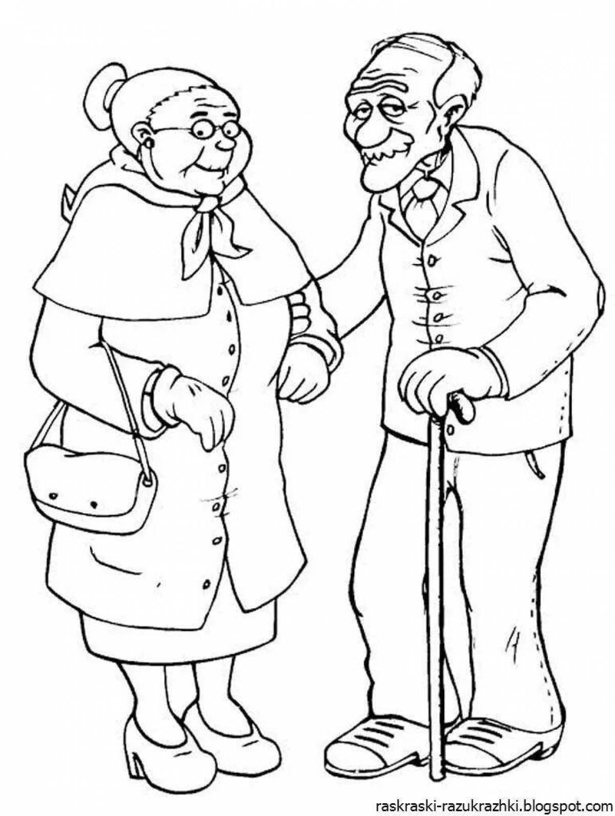 Caring grandparents coloring pages for kids
