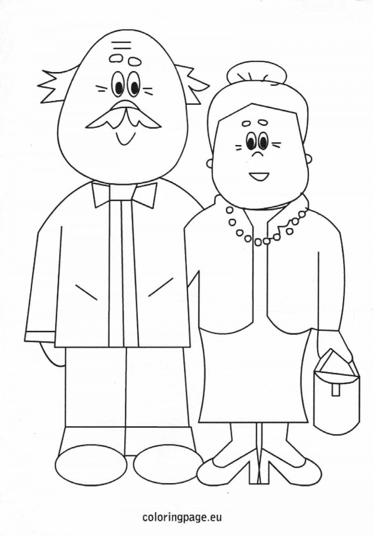 Fun coloring pages of grandparents for kids