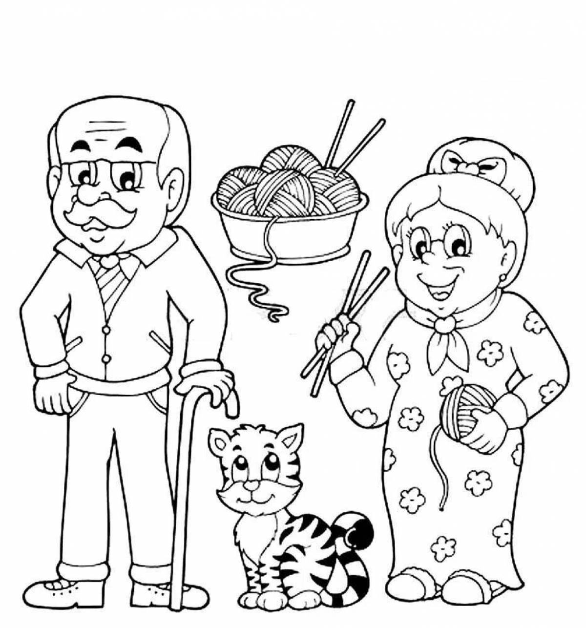 Coloring for grandparents and grandparents