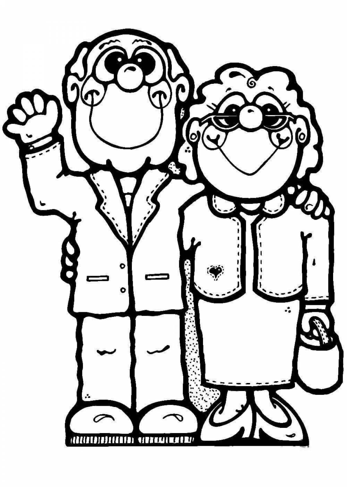 Amazing coloring pages of grandparents for kids