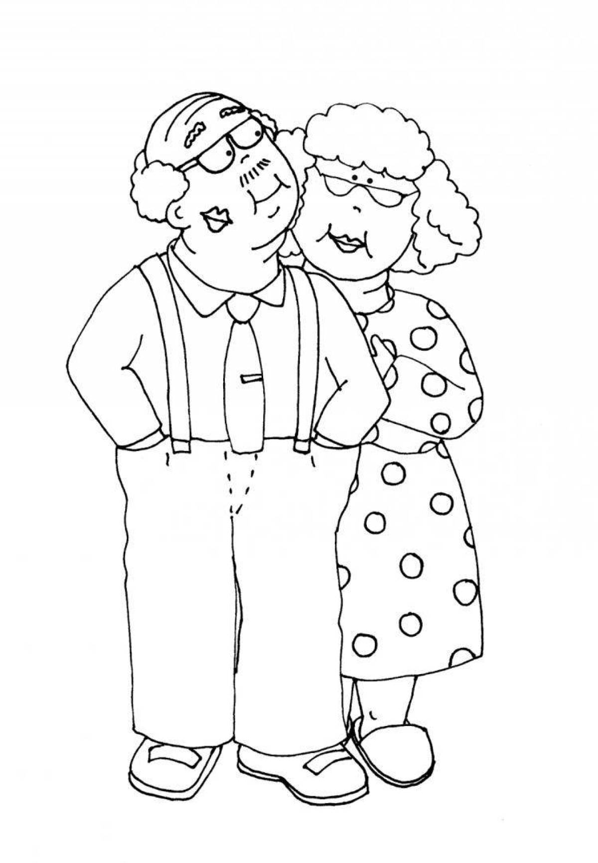 Gracious grandparents coloring pages for kids