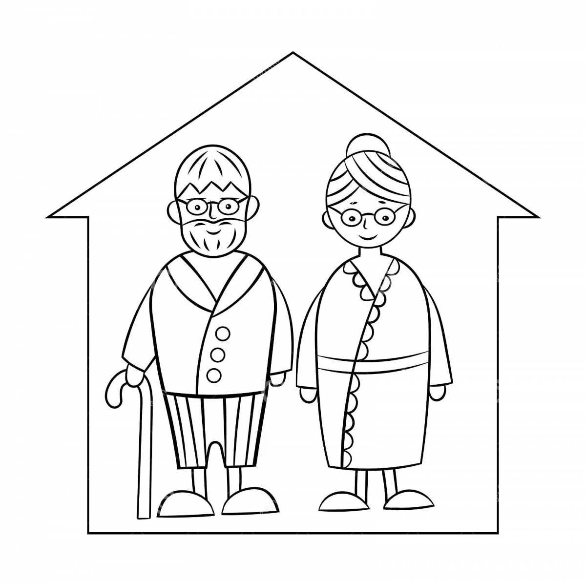 Shining grandparents coloring pages for kids