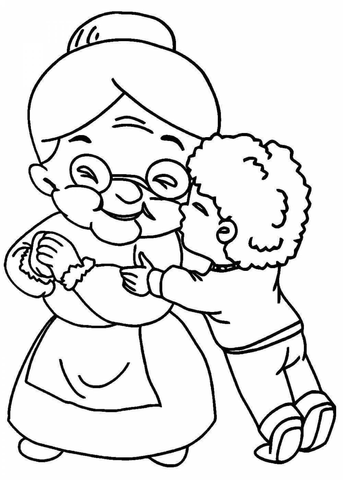 Glorious grandparents coloring pages for kids