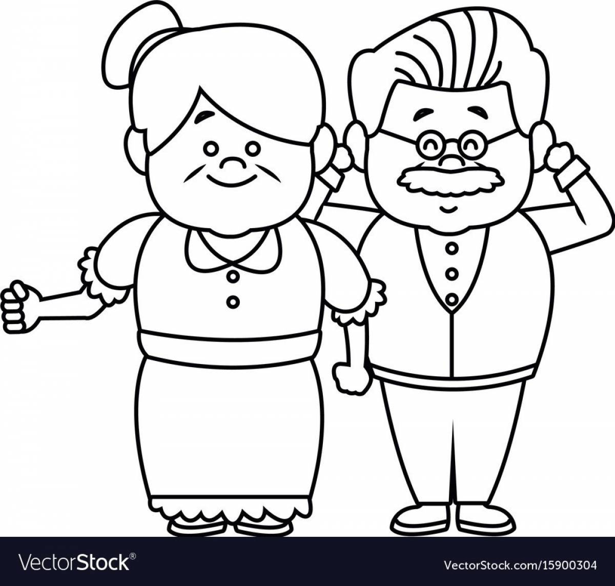 Magical grandparents coloring pages for kids